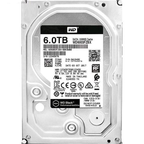 هارد دیسک اینترنال وسترن دیجیتال مشکی ظرفیت 6 ترابایت